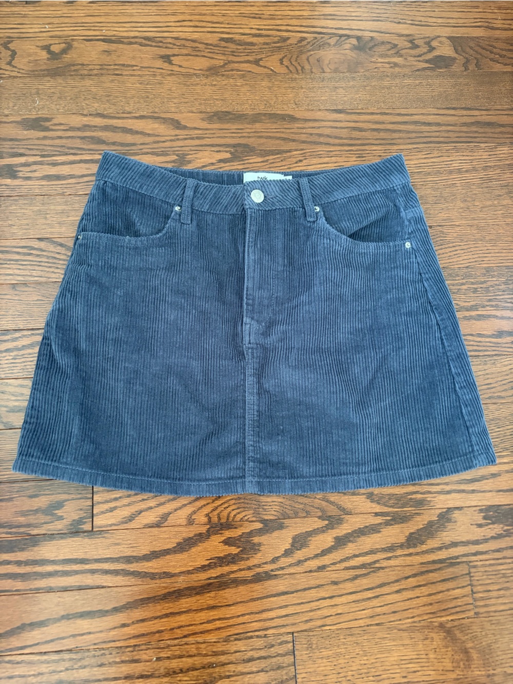 Twik Denim Blue Corduroy Mini Skirt – Size M